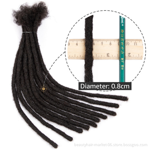 Wholesale Human Dread locks Extensions Vendors,0.8cm Dread Locs Hair,Free Sample 100% Handmade Human Hair Dread lock Extension